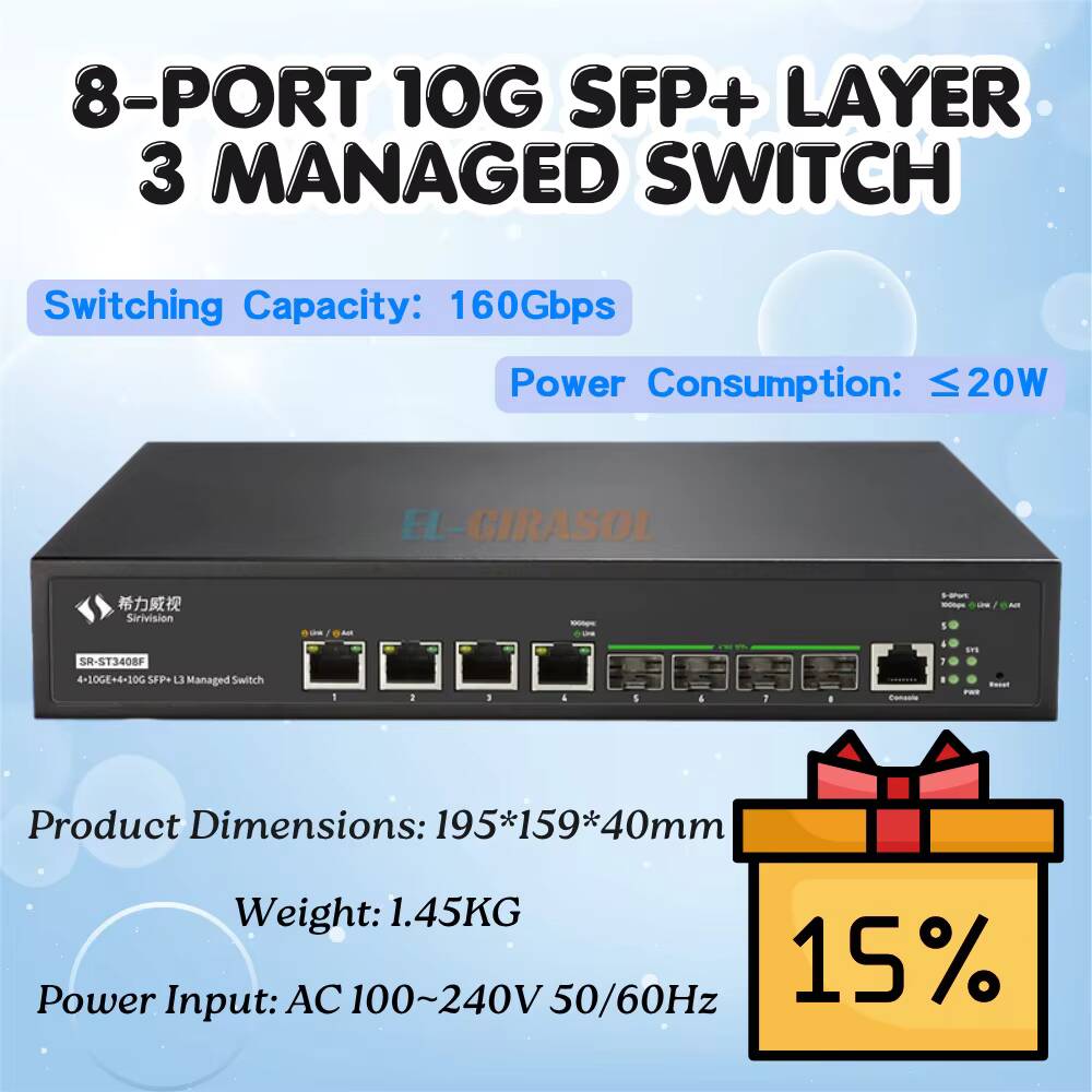 Sfp+ 10G Managed Switch 8 Port - Sirivision 8 Portlu 10G SFP+ L3