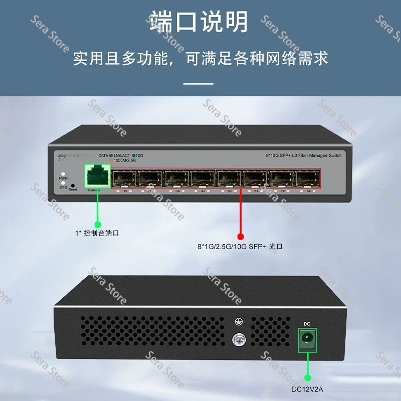 Sfp+ 10G Managed Switch 8 Port - 8 Portlu Tam 10 Gigabit Ethernet