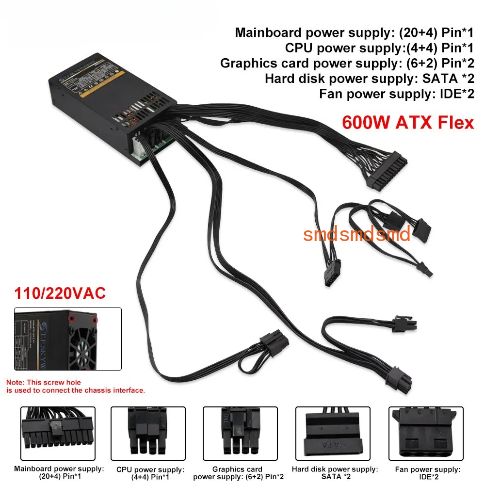 600W Modüler Güç Kaynağı Küçük - Atx Power Supply 1U Flex 500W incelemesi ve fiyatı